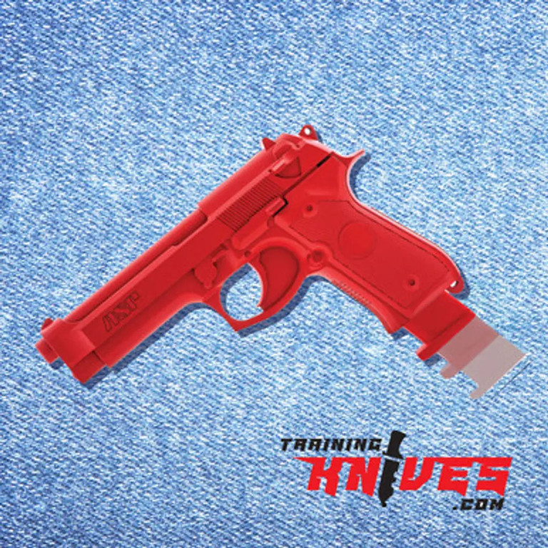 ASP Red Beretta Training Gun full item shown with detachable clip removed to display clip feature