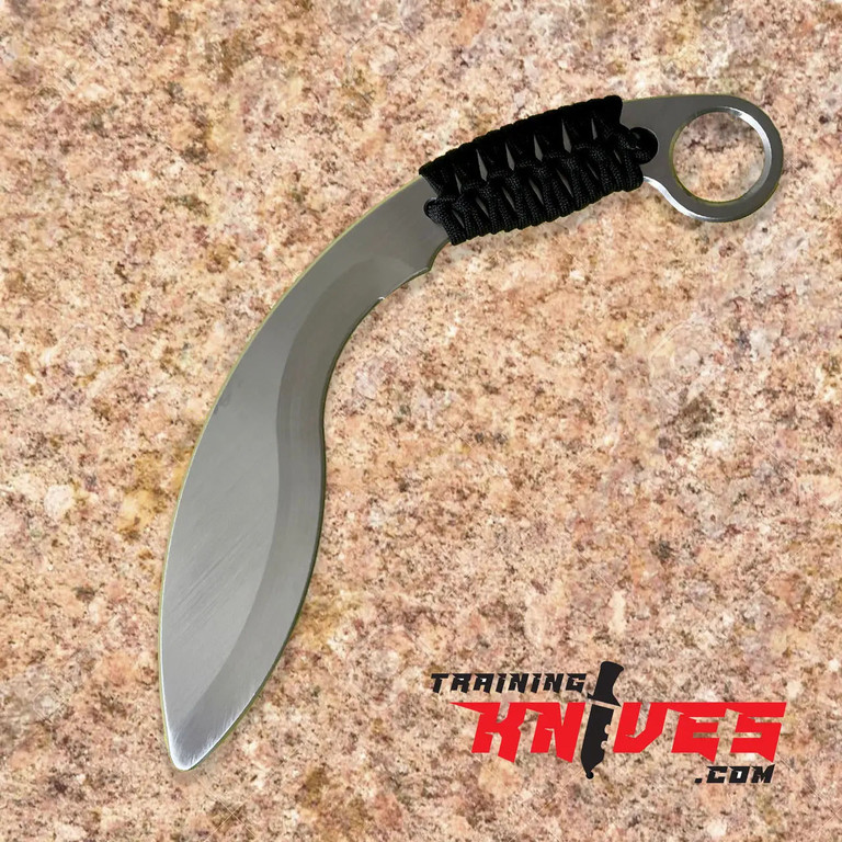 KEK Aluminum Black Polymer Kukri Karambit Trainer K3 shown in full length view