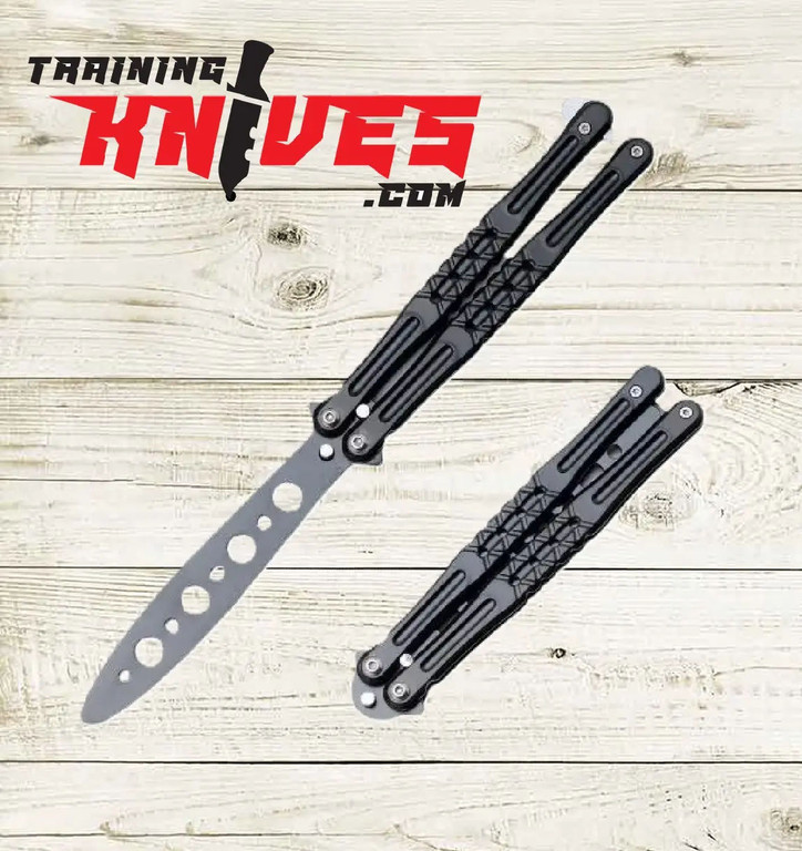 Snake Eye Tactical Black Balisong 3cR13 Butterfly Training Knife SKU: PK-1335BKBK