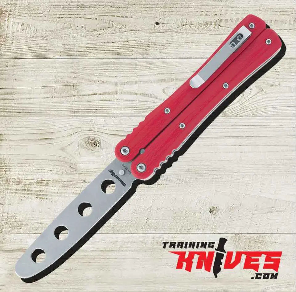Black Fox Stonewashed Red G10 Balisong Trainer BF501TK FX390