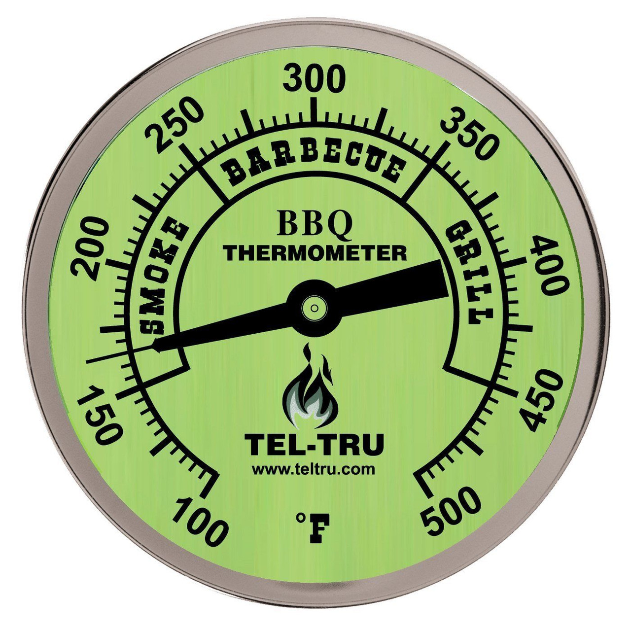 Tel-Tru BQ300 Glow Dial BBQ Grill Thermometer - 6 Stem