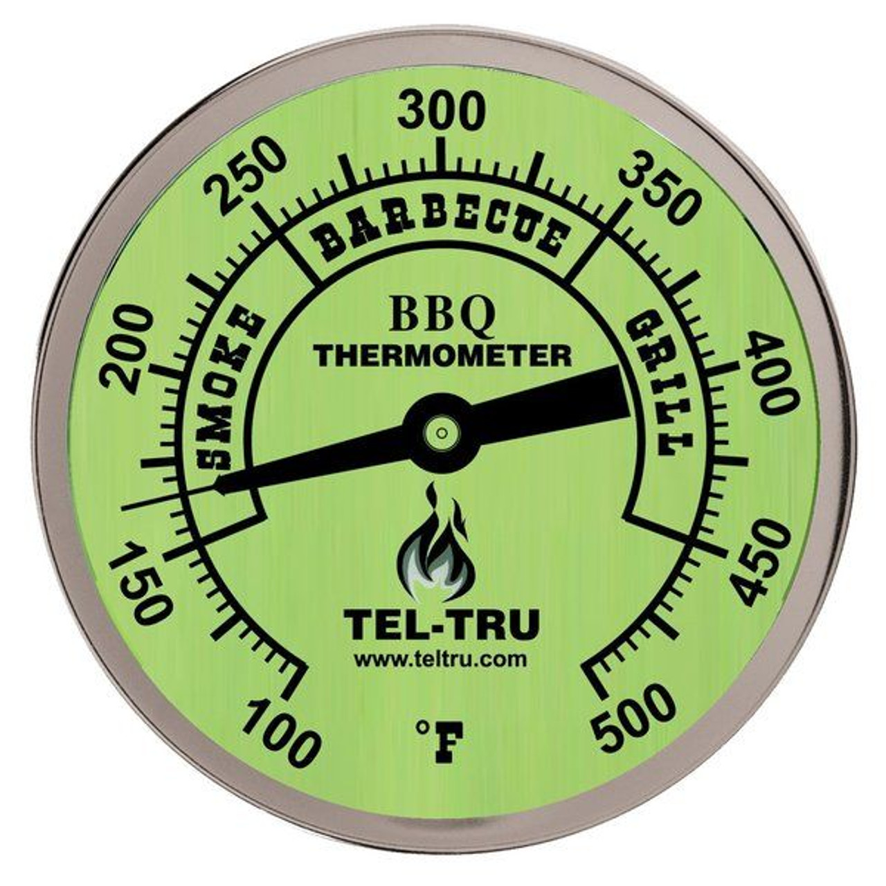 Tel-Tru BQ300 3 Glow Dial Barbecue Thermometer, 2.5 Stem