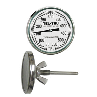 Tel-Tru BQ225 BBQ Grill Thermometer (Silver) - 2.5" Stem