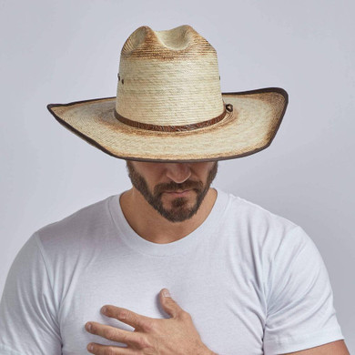 American Hat Makers Yuma - Mens Straw Palm Cowboy Hat | brown / LG