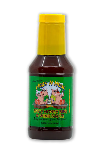 Hogs N Heat Spicy Honey BBQ & Wing Sauce 18 oz