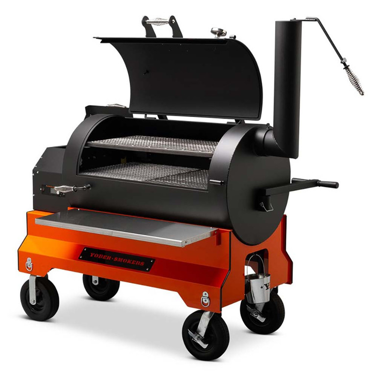 Yoder YS1500s Competition Pellet Grill Orange / Black / Silver