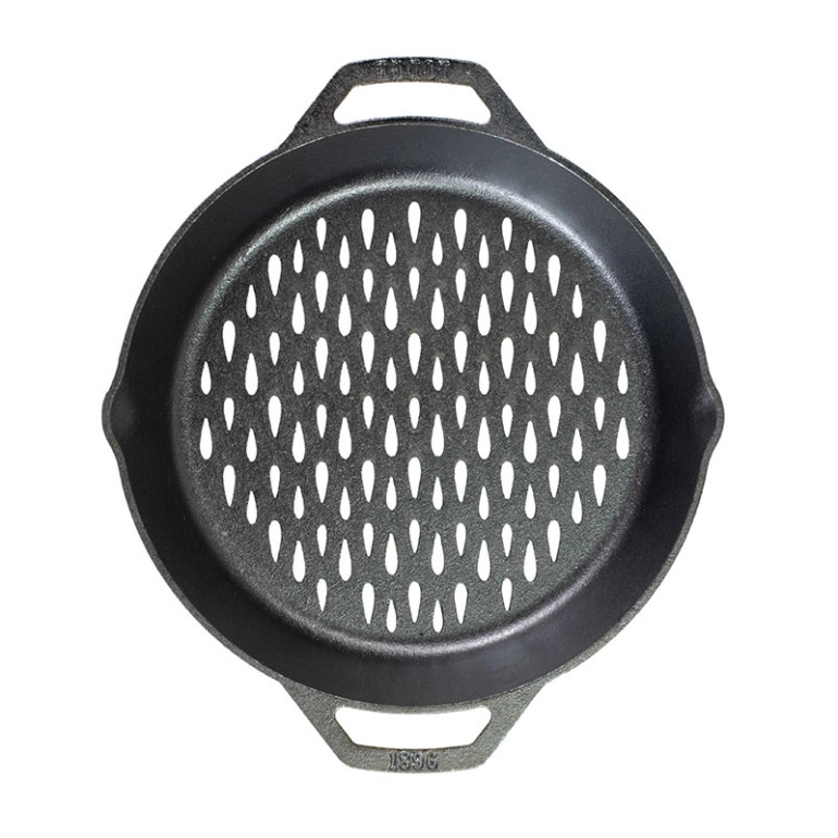 Lodge Cast Iron 12 Inch Dual Handle Grilling Basket