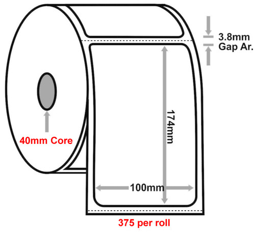 CPL38 100 X 174MM 40MM CORE 375/ROLL