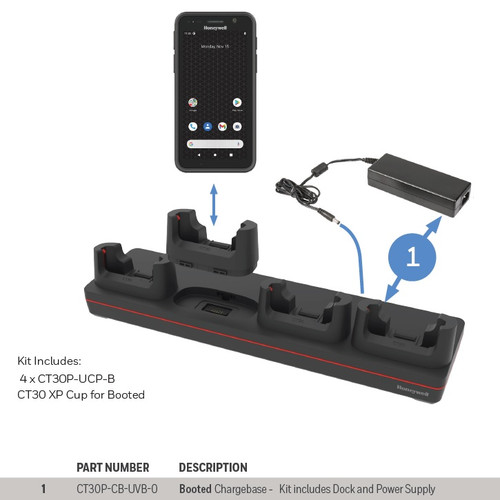 HONEYWELL MULTIDOCK KIT CHARGE 4-BAY CT30XP W/BOOT