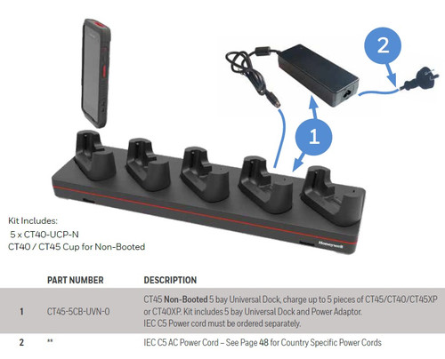 HONEYWELL MULTIDOCK CHAR 5-BAY CT40/CT45/XP N/BOOT