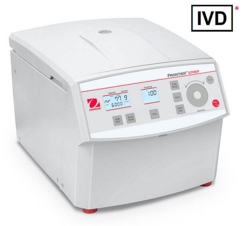 OHAUS 31012113 Frontier Centrifuge Multi100-240V FC5706P+R77 (includes Rotor Angle 12×15 ml RB/FA) IVD