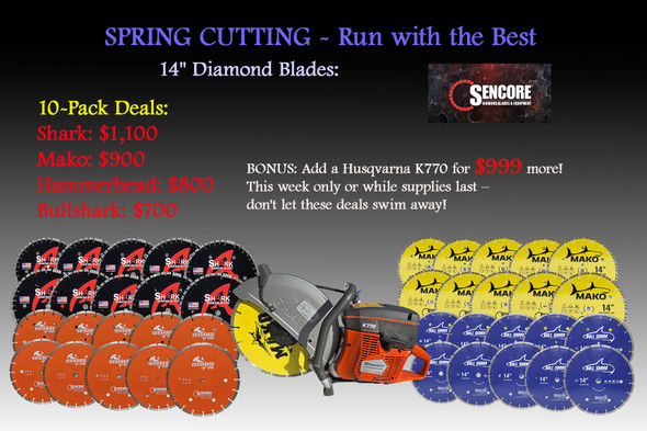 SPRING CUTTING /  10 PACK DIAMOND BLADES WITH K770