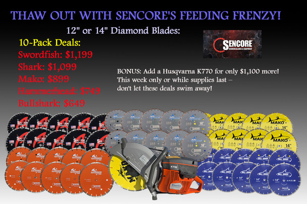 THAW OUT - FEEDING FRENZY /  3-10 PACK DIAMOND BLADES