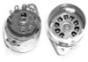 9 Pin Miniature Tube Socket - Mica - Saddle Mount w/Shield Base & Center Post (Item: SKT-9-M1)