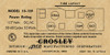 Crosley 10-139 Label-12SQ7 Version (Item: LBL-CR-10-139-12SQ7)