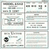 RCA Model 65X2 Label (Item: LBL-RC-65X2)