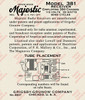 Majestic (Grigsby-Grunow) Model 381 Label (LBL-MJ-381)