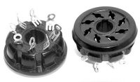 8 Pin Octal Tube Socket - "S" Type - Black Phenolic (Item: SKT-8-P2)