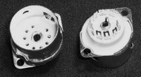 9 Pin Miniature Tube Socket - Ceramic - Saddle Mount w/ Shield Base & Center Post (Item: SKT-9-C2)