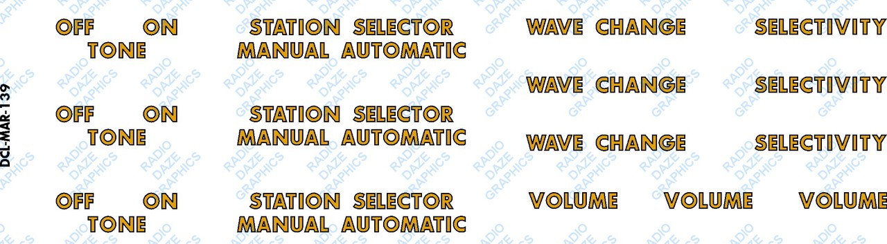 Marconi Model 139 Decal Set (Item: DCL-MAR-139)