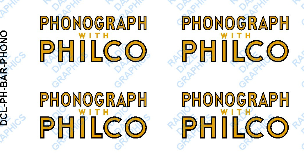 Radiobar "PHONOGRAPH with PHILCO" Decal (Item: DCL-PH-BAR-PHONO)