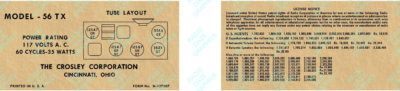 Illustration of LBL-CR-56TX Label Set