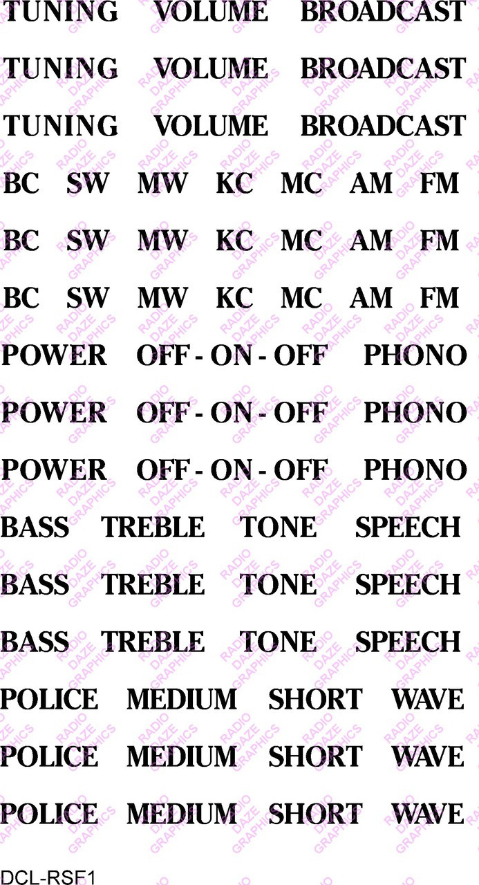 Decal, Classic Words w/Serifs - Black (Item: DCL-RSF1)