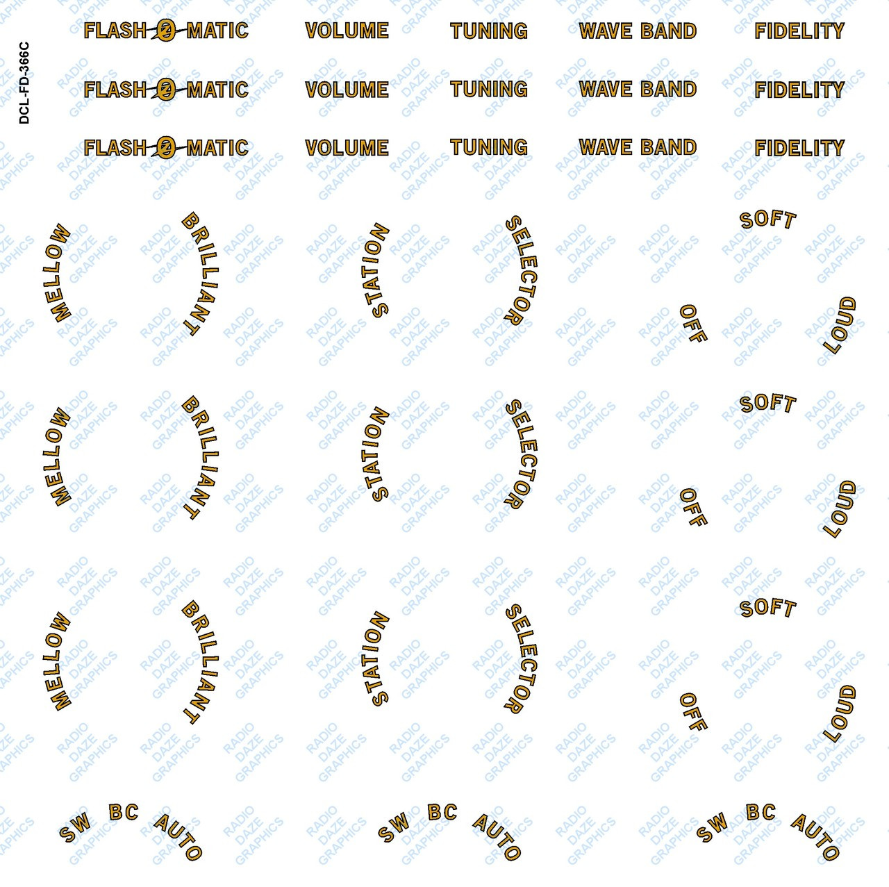 Fada Model 366C Decal Set (Item: DCL-FD-366C)