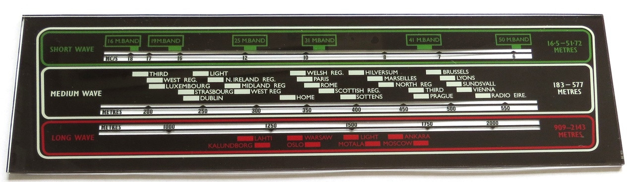 Marconi Model T38A Dial Glass (Item: DG-433)