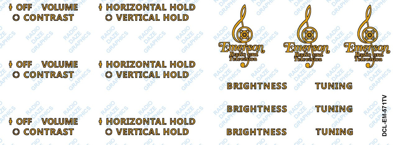 Emerson Model 571 TV Decal Set (Item: DCL-EM-571TV)