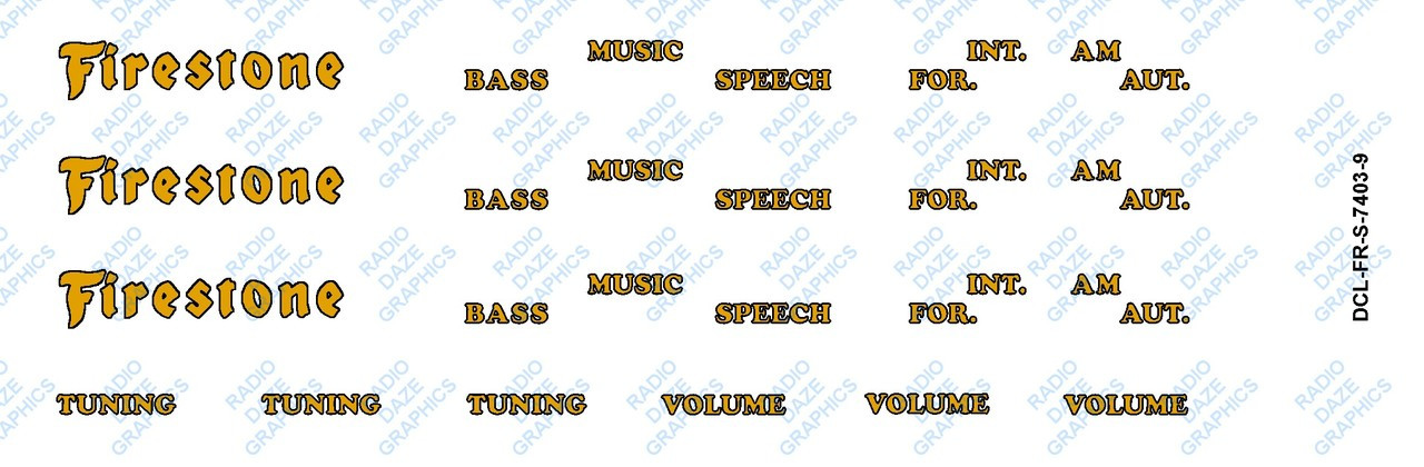 Firestone Model S-7403-9 Decal Set (Item: DCL-FR-S-7403-9)