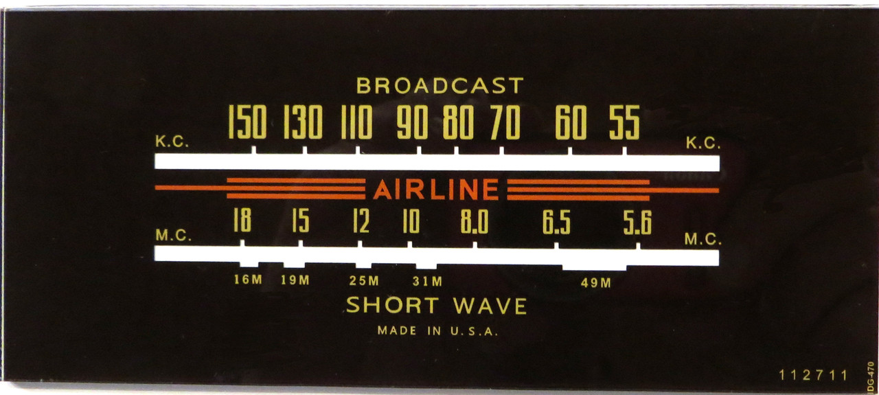 Airline Model 93BR-720A, 04BR-720A Dial Glass (Item: DG-470)