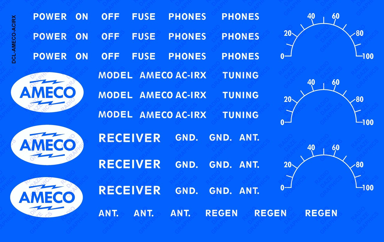 Decal illustration on blue background to show white decal print