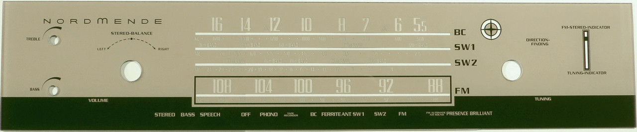 Nordmende C-7004 Dial/Faceplate (Item: DG-481)