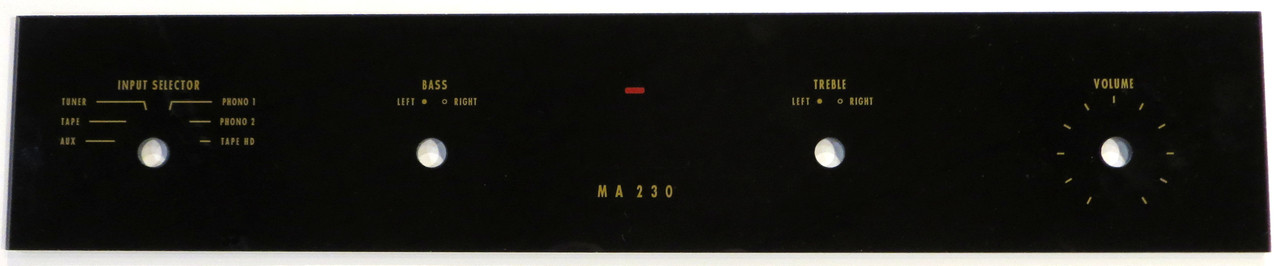 McIntosh MA230 Glass Faceplate-No Logo (Item: DG-463Z) - Radio