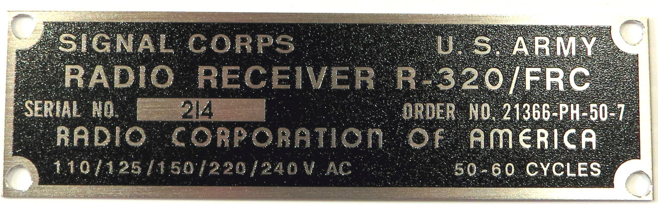 RCA R-320/FRC, SC88 ID Plate (FP-RC-SC88-ID)