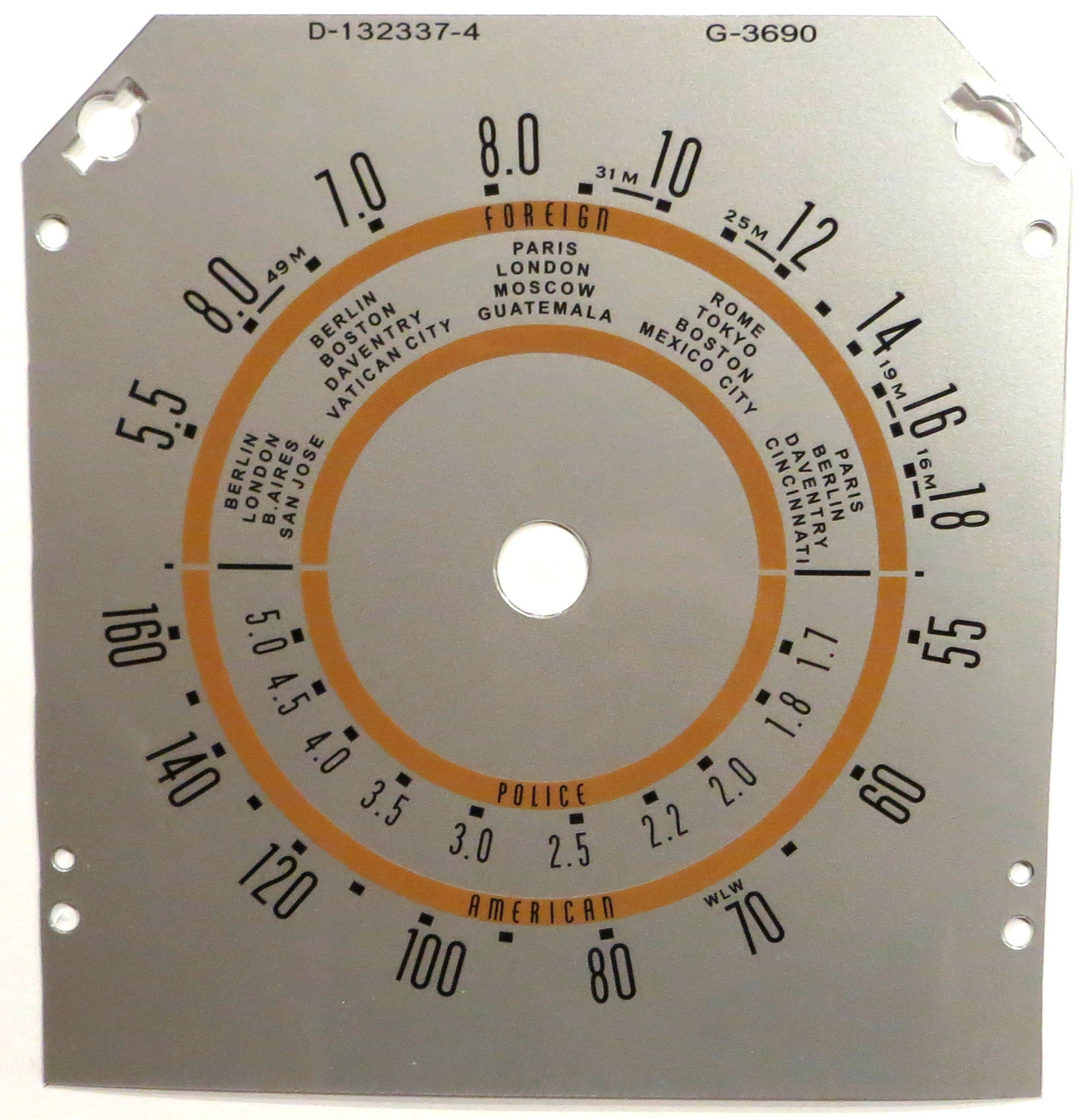 Crosley Model 02CA,02CB Dial Overlay (Item: DS-A842)
