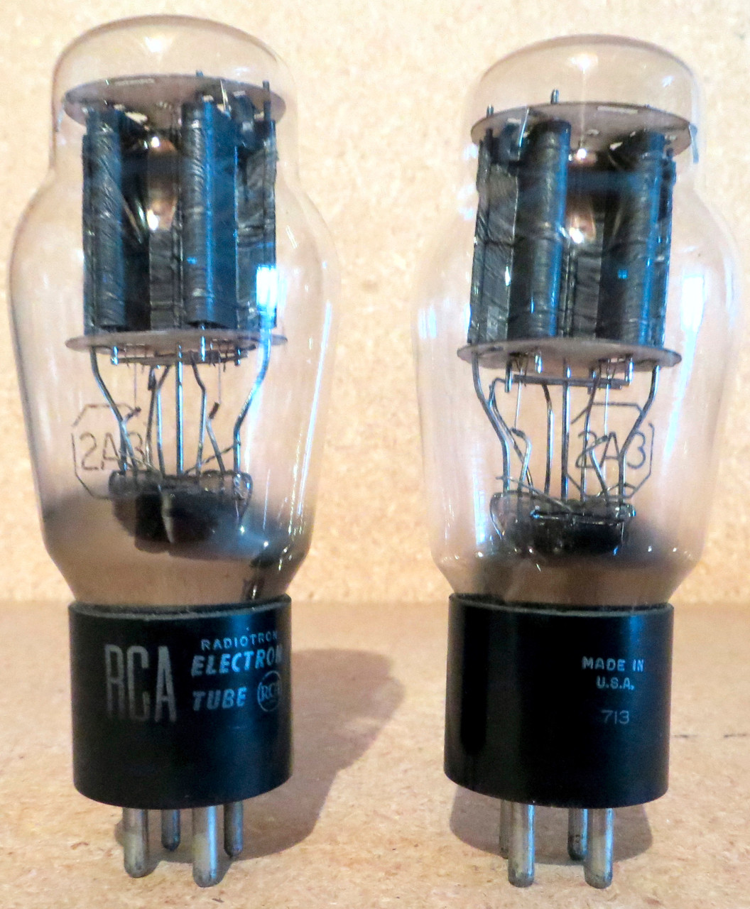 Pair of RCA 2A3 Vacuum Tubes- Used-Fully Tested - Radio Daze LLC
