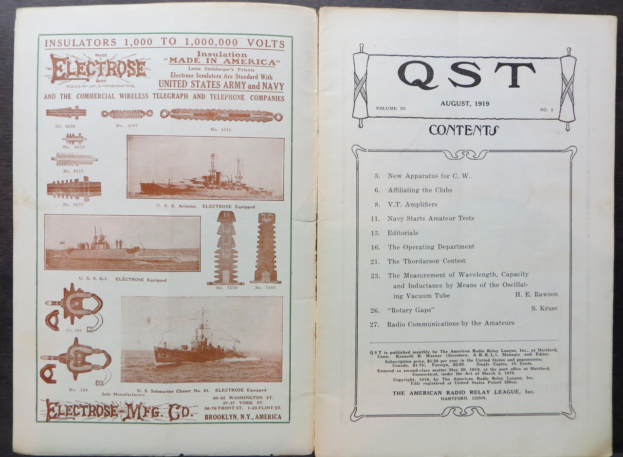 Inside Front Cover & Front Page - August 1919