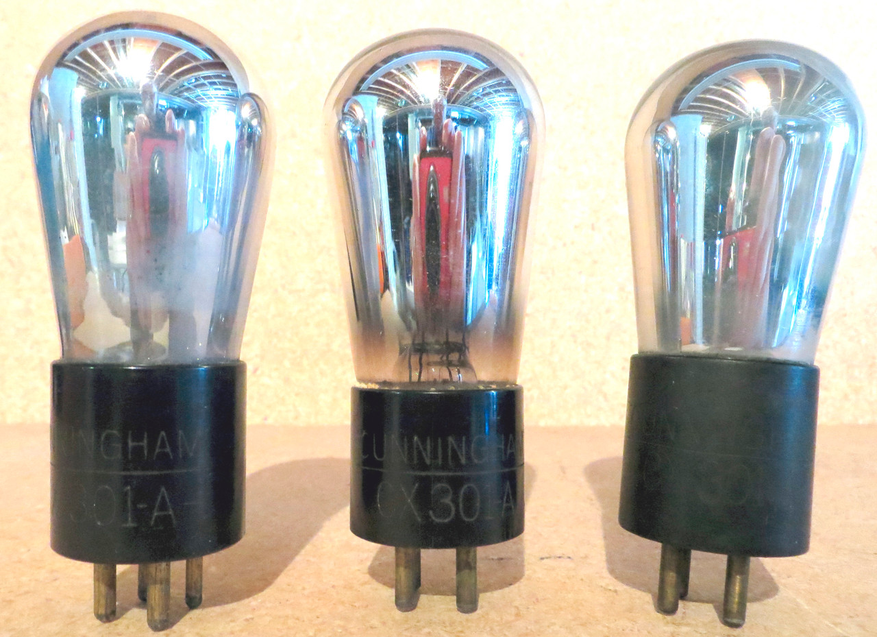 Cunningham UX-301A Vacuum Tubes-Tested-Set of 3 (Item: RDW-83)
