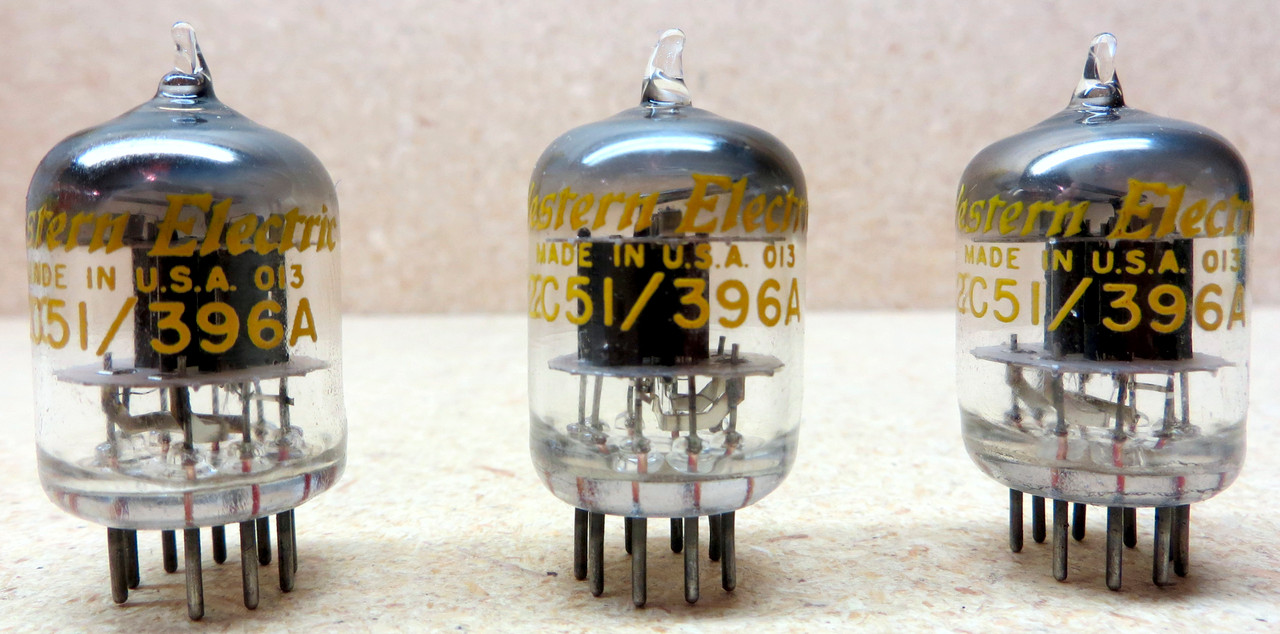 Set of Three Western Electric 2C51/396A Vacuum Tubes New Old Stock in Box (Item: RDW-91)