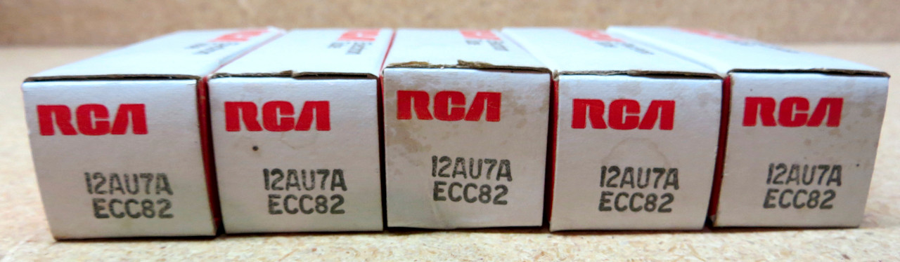Five RCA 12AU7A/ECC82 Vacuum Tubes - New Old Stock in Box  (Item: RDW-101)
