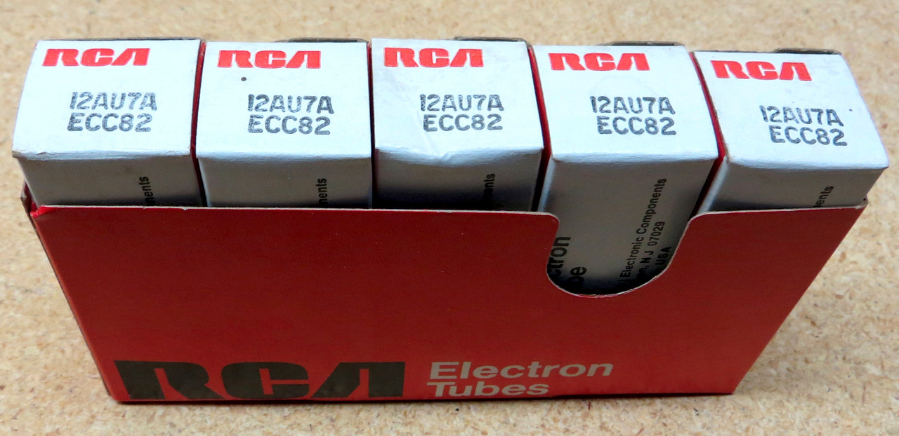 Five RCA 12AU7A/ECC82 Vacuum Tubes - New Old Stock in Box  (Item: RDW-101)