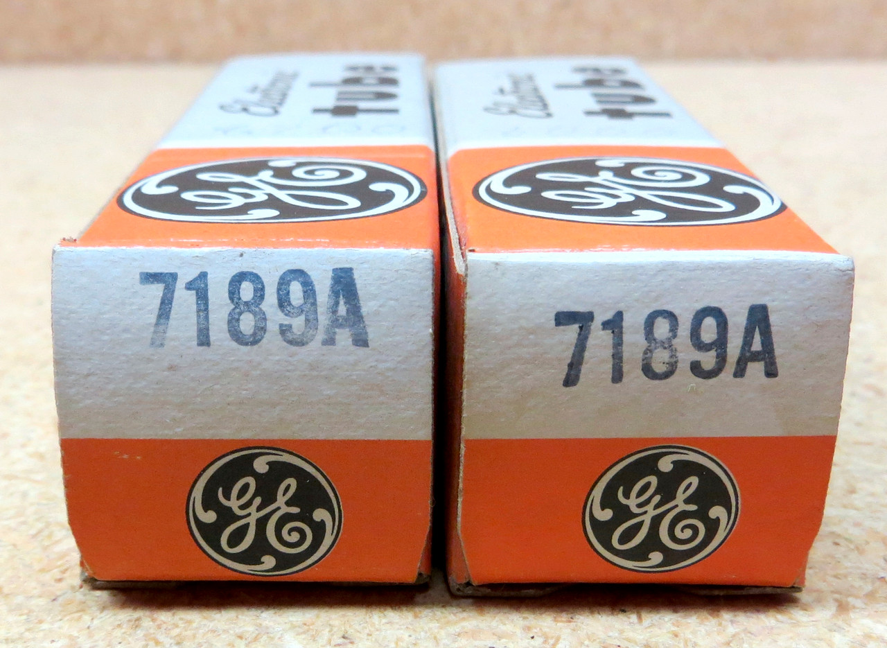 Pair of Very Closely Matched General Electric 7189A Vacuum Tubes - New Old Stock in Box (Item: RDW-102)
