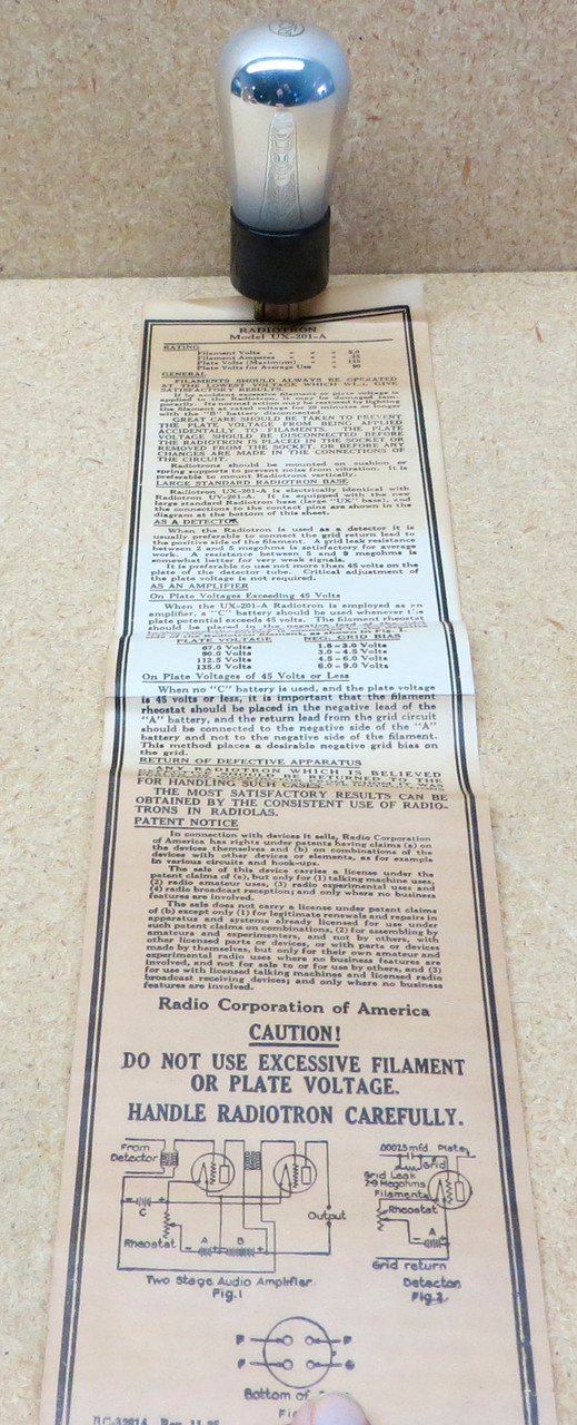 RCA Radiotron UX-201A Vacuum Tube - New Old Stock In Box (Item: RDW-105)