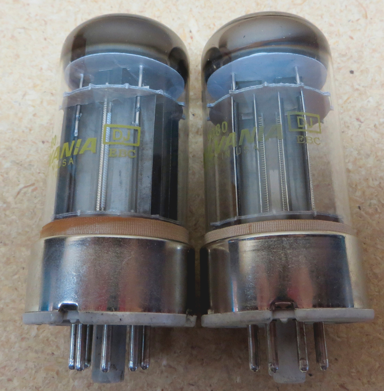 Pair of Sylvania 6080 Vacuum Tubes - Closely Matched - Same Production Code (Item RDW-106)
