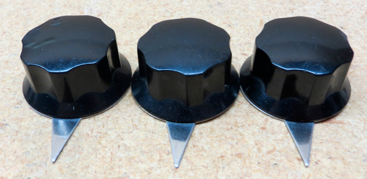 Set of Three Bakelite Knobs w/Metal Pointers - Used (Item: RDW-119)