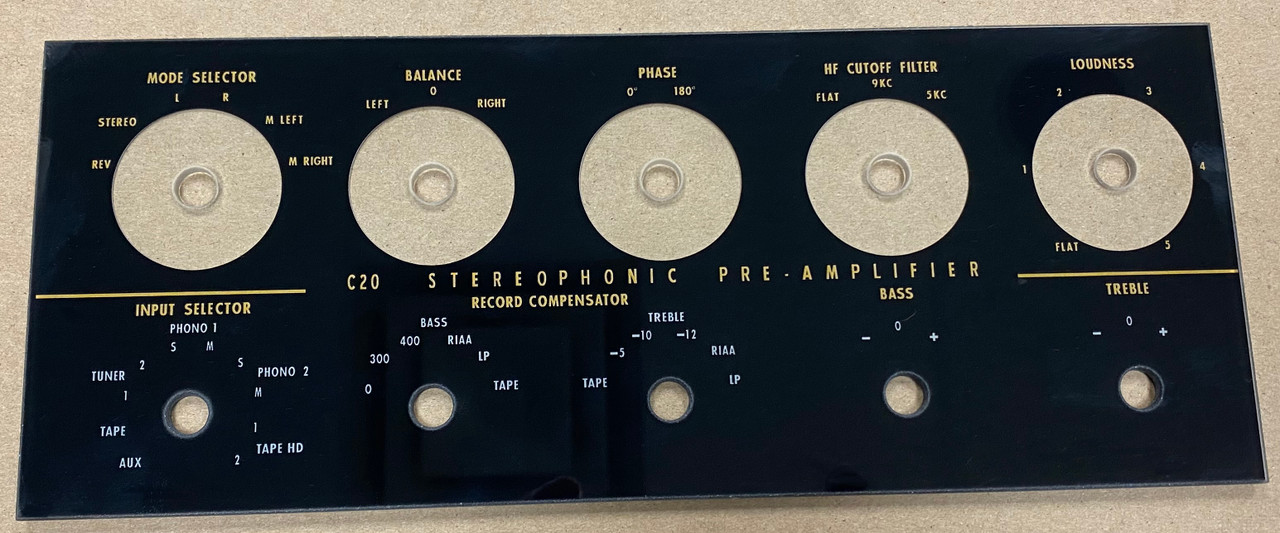 McIntosh C20 Faceplate-No Logo (Later Version-Smaller) (Item: DG