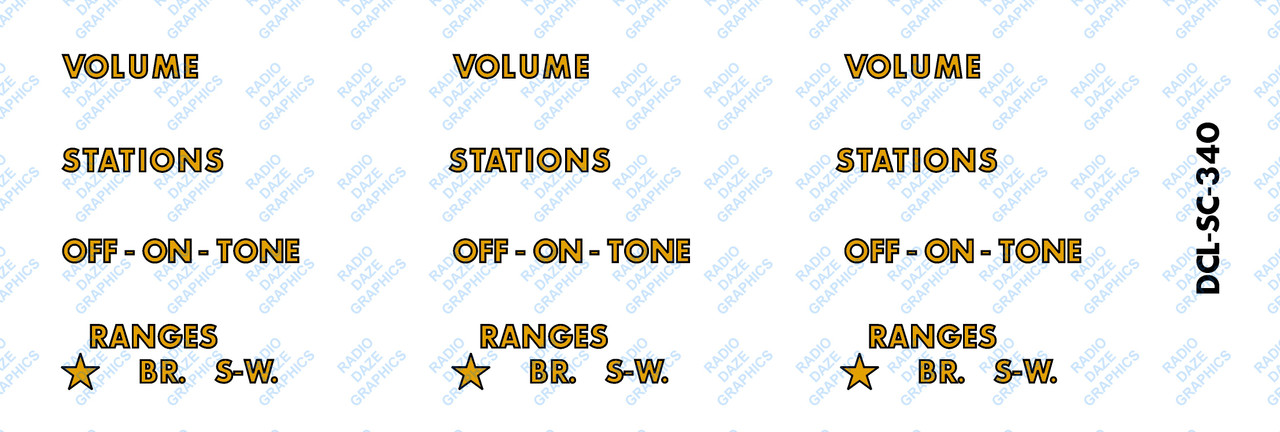 Stromberg Carlson 340 Decal Set (Item: DCL-SC-340)
