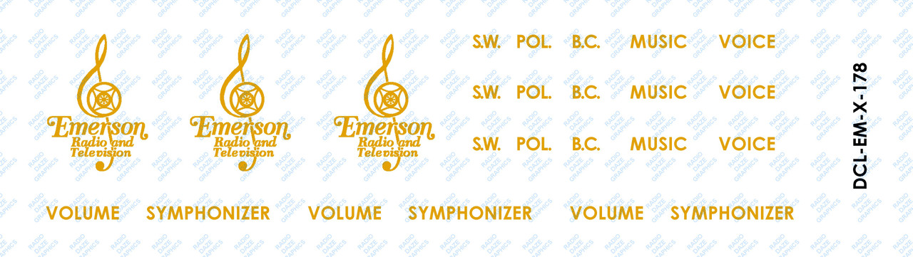Emerson Model X-178 Decal Set (Item: DCL-EM-X-178